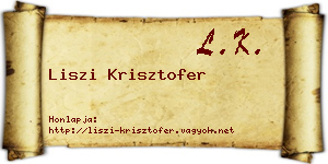 Liszi Krisztofer névjegykártya