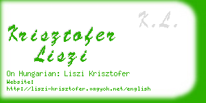 krisztofer liszi business card